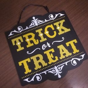 Wood Trick or Treat Sign with Antique-Style Type